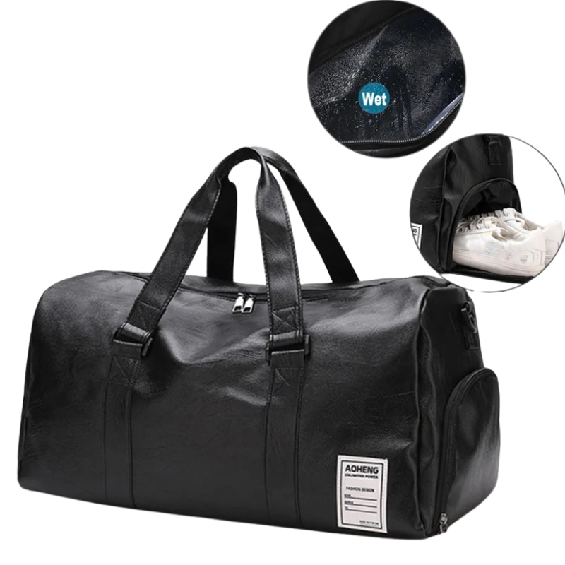 Sac en cuir noir - Duffle Bag élégant et résistant