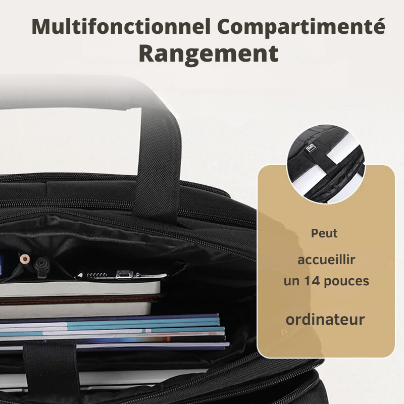 Mallette d’Affaires Multifonctionnelle - Toile Imperméable