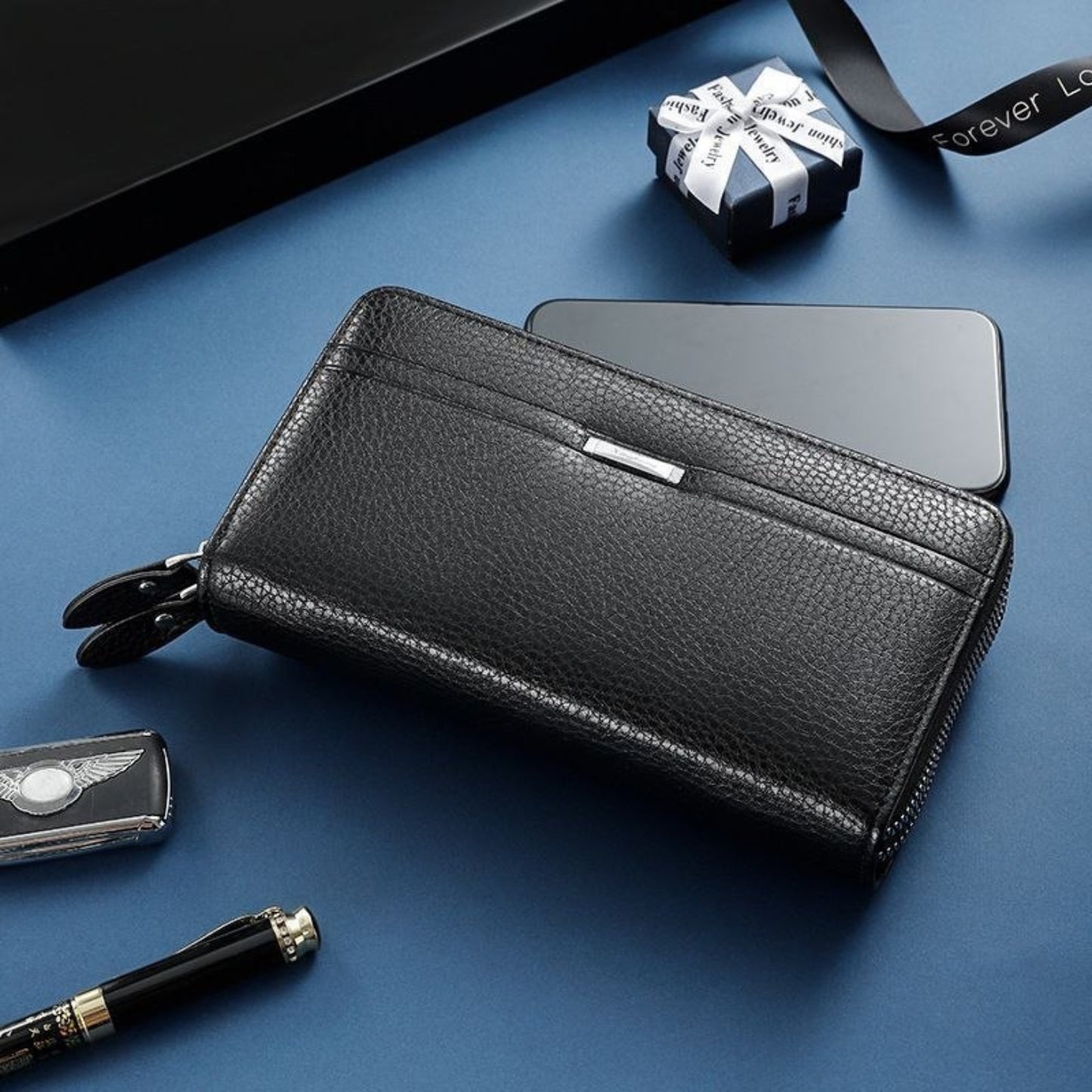 Portefeuille Homme Luxe – Double Zip & Finition Premium
