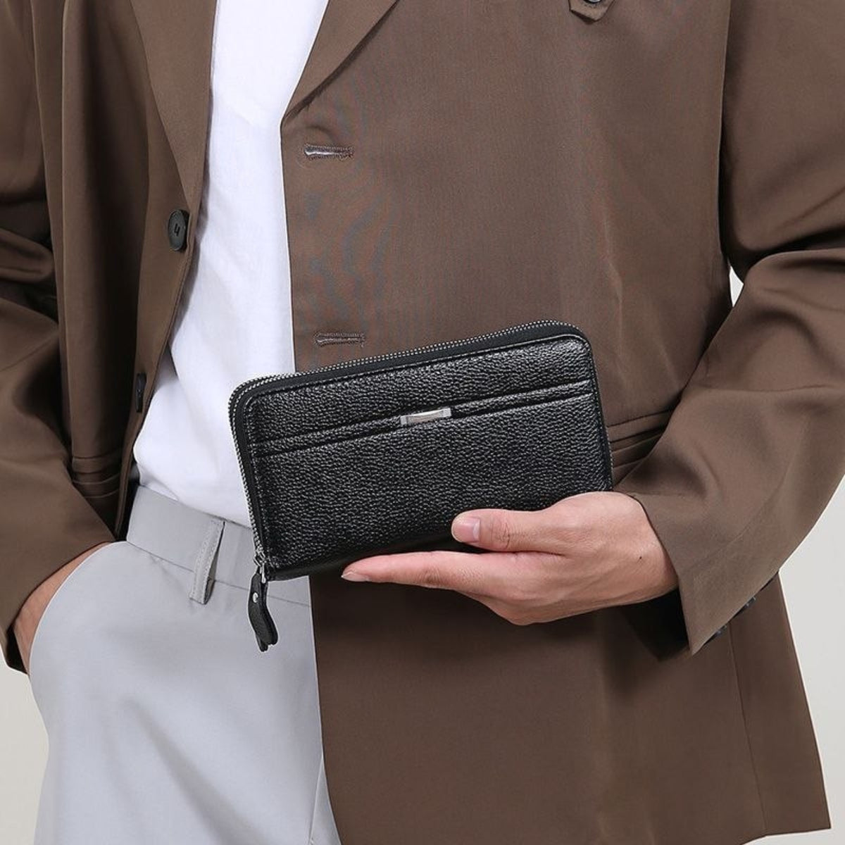Portefeuille Homme Luxe – Double Zip & Finition Premium