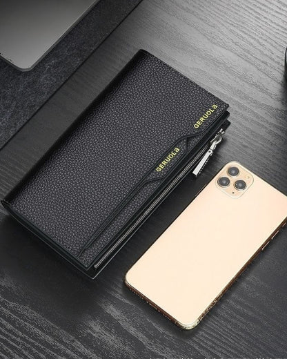 Portefeuille Noir Premium – Grande Capacité & Design Moderne