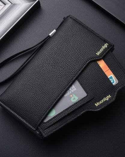 Portefeuille Noir Premium – Grande Capacité & Design Moderne