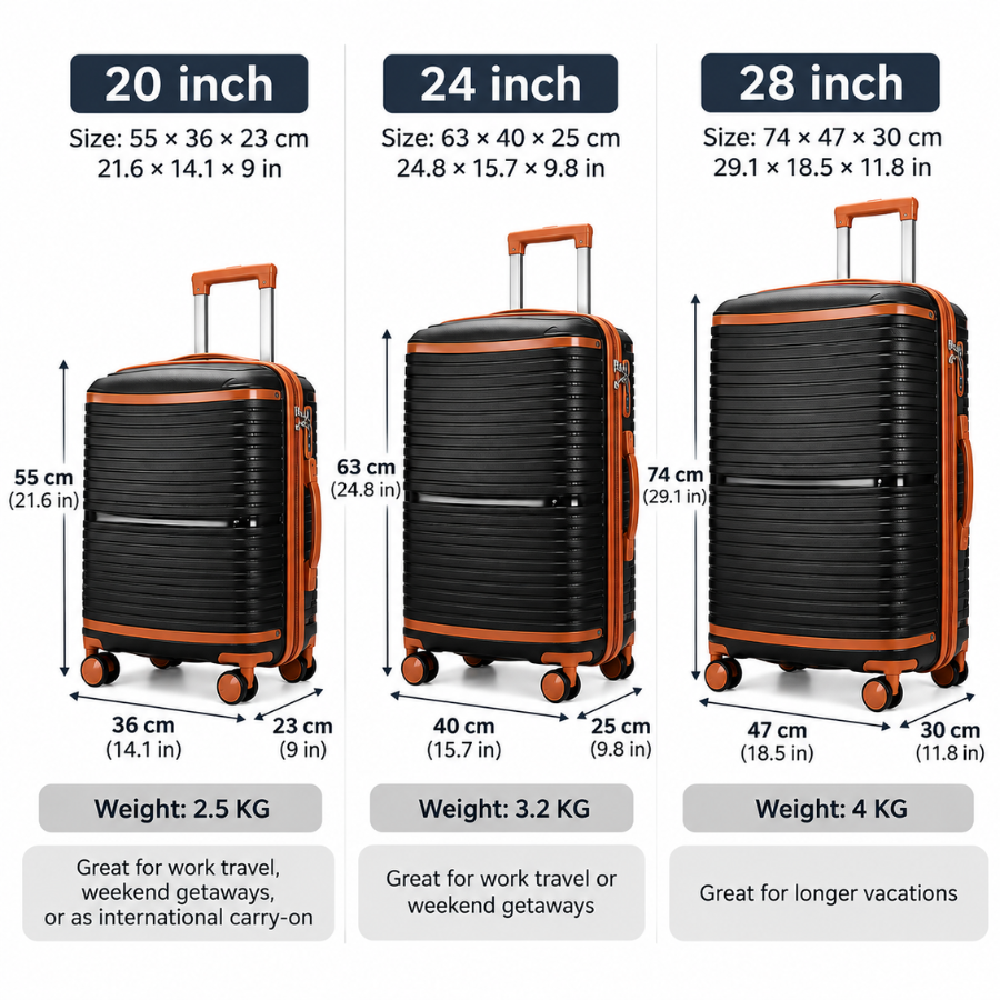 Set de 3 valises noires à roulettes AKPRO ATLAS™