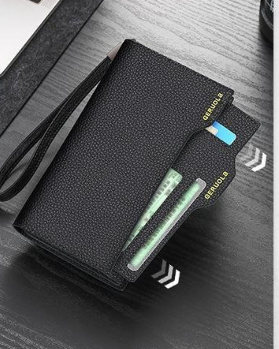 Portefeuille Noir Premium – Grande Capacité & Design Moderne