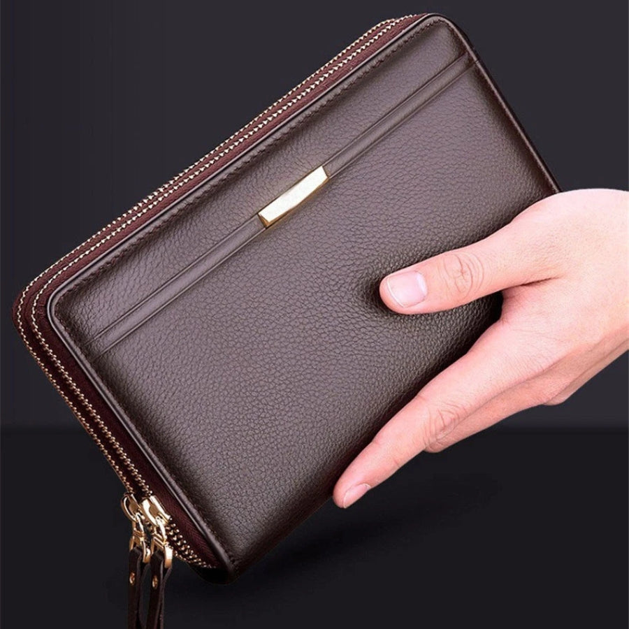 Portefeuille Homme Luxe – Double Zip & Finition Premium