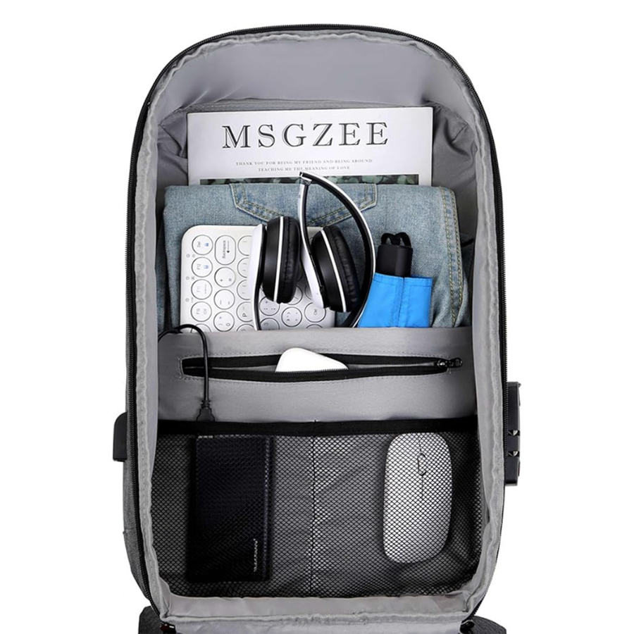 Sac à Dos Blindé Connecté – Design Futuriste & Port USB