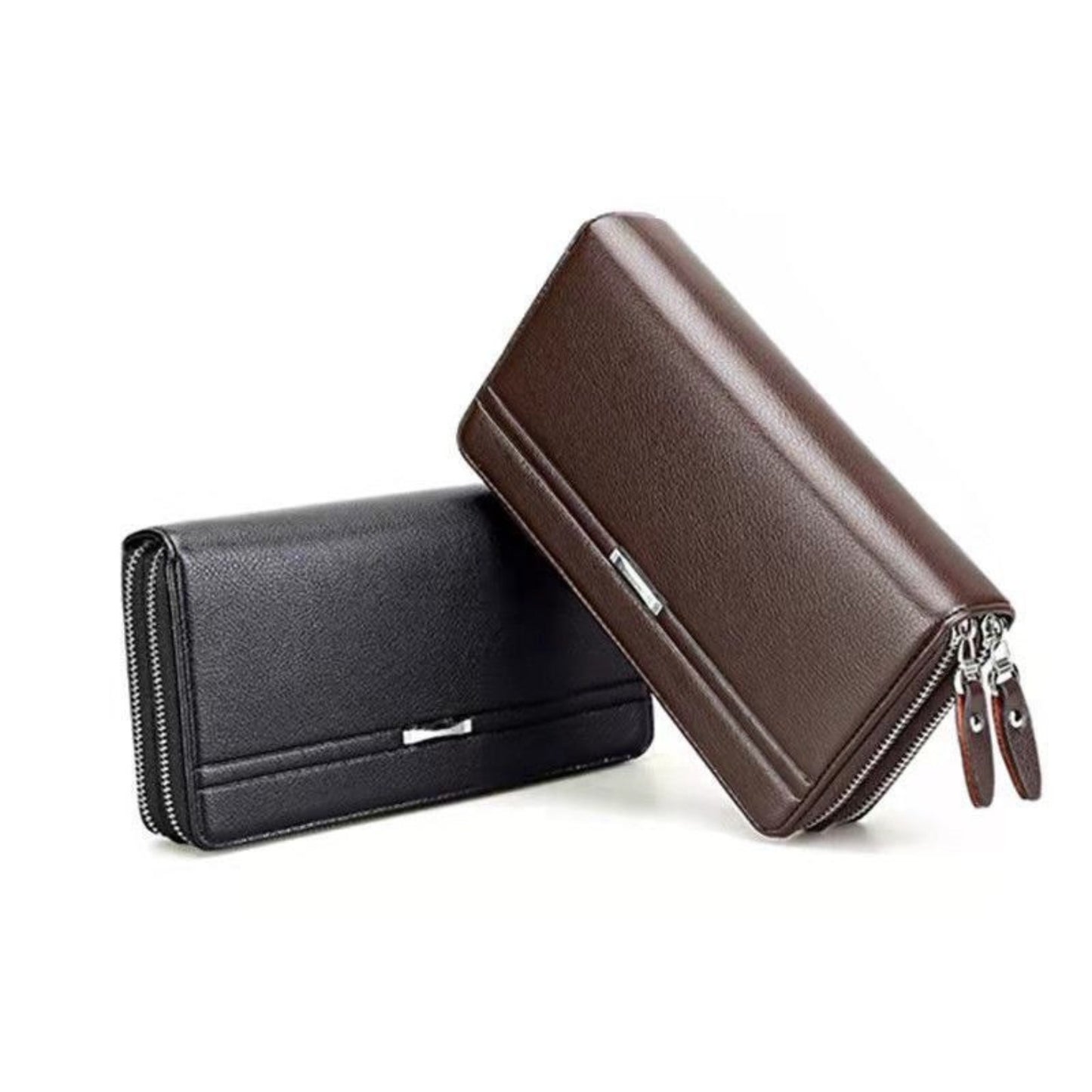 Portefeuille Homme Luxe – Double Zip & Finition Premium