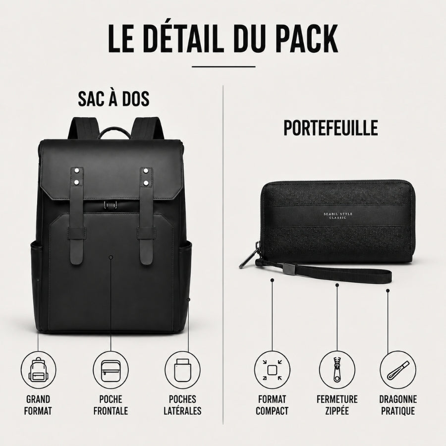 AK EXECUTIVE PACK™ — Sac à Dos + Portefeuille