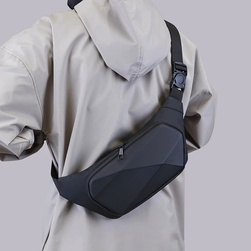 Banane Géométrique Marron  – Élégance et Praticité