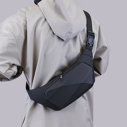 Banane Géométrique Marron  – Élégance et Praticité